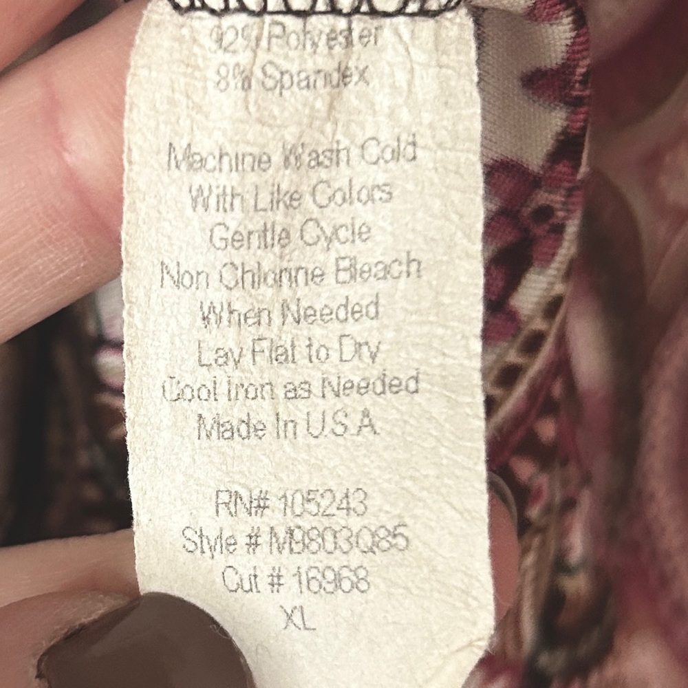 VINTAGE Y2K Babydoll Milkmaid Brown Burgundy Blouse Top Boho Retro Preppy Sz XL - Picture 11 of 11